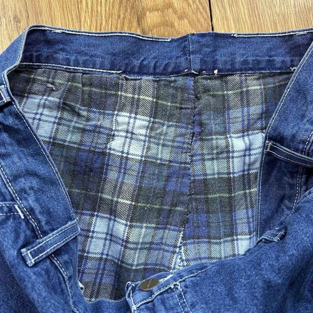 Carhartt Carpenter Work Pants Denim Blue‎ Mens Size 38x30 Carpenter Flannel